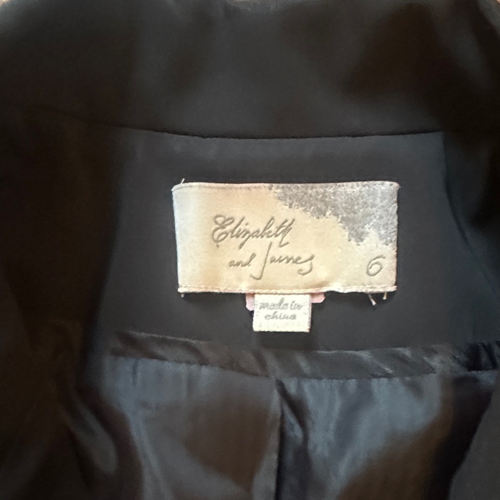 Elizabeth and James Classic Black Blazer